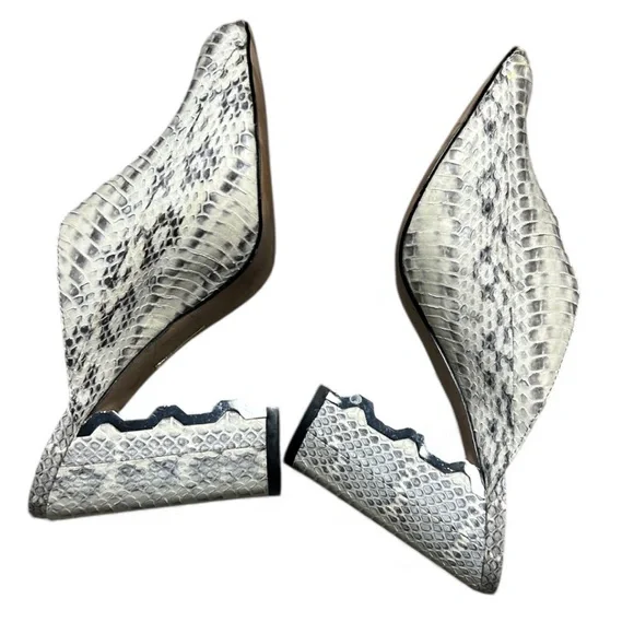Louise Et Cie Korella Leather Snakeskin Print Heels Mules Size 8M - Picture 6 of 7